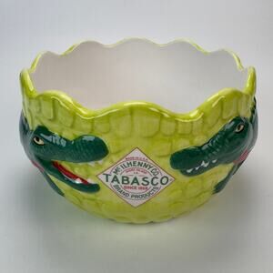 McIlhenny Co Tabasco Brand Crocodile Alligator Ceramic 5" Dip Bowl